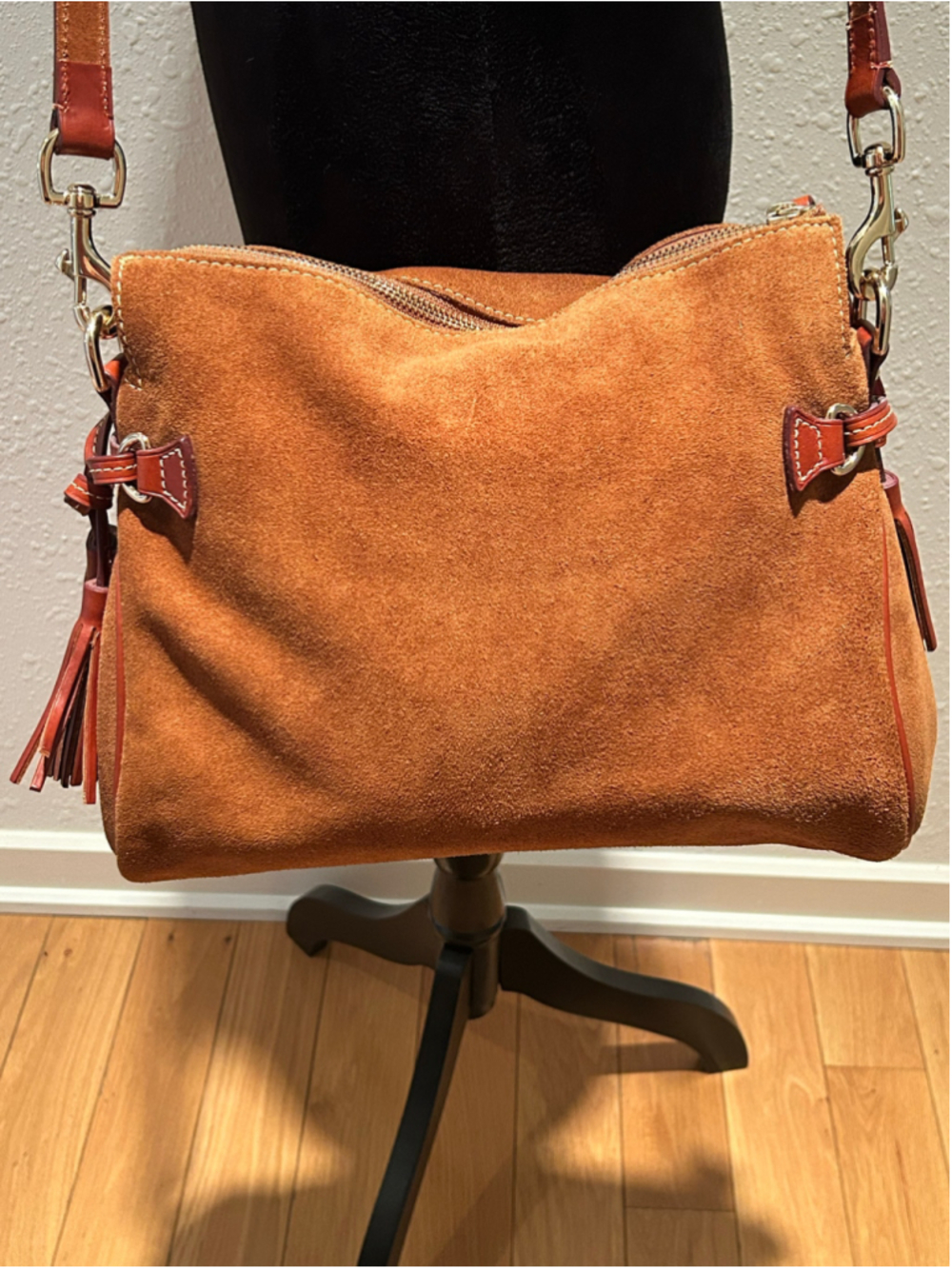 Women's Dooney & Bourke Suede Hobo Bag One Size Brown - Picture 6 of 12